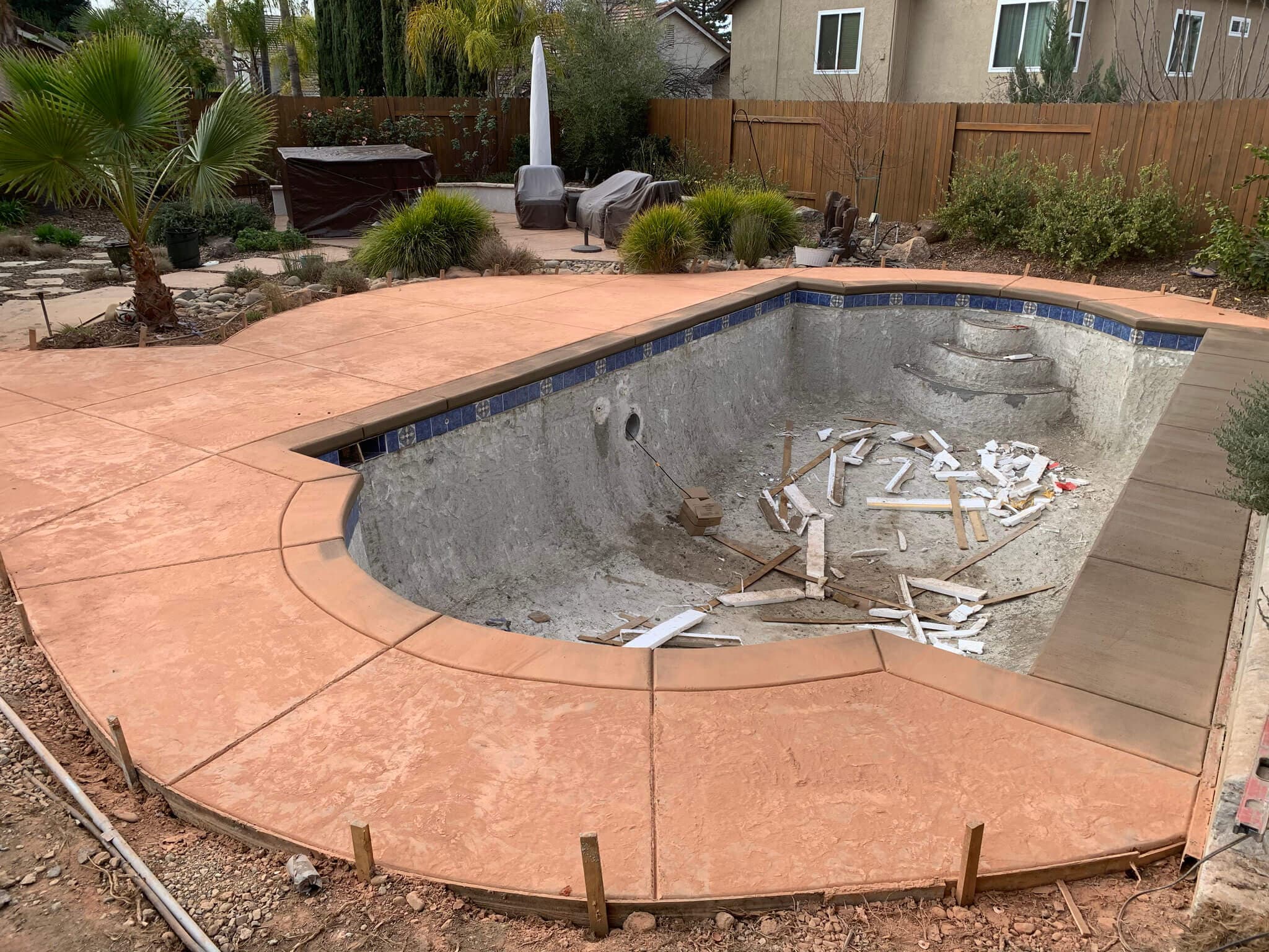 A completed pool and hardscape project by Pinnacle Pools and Landscape