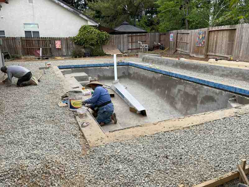 Pool Construction project in Rancho Cordova β Pool During