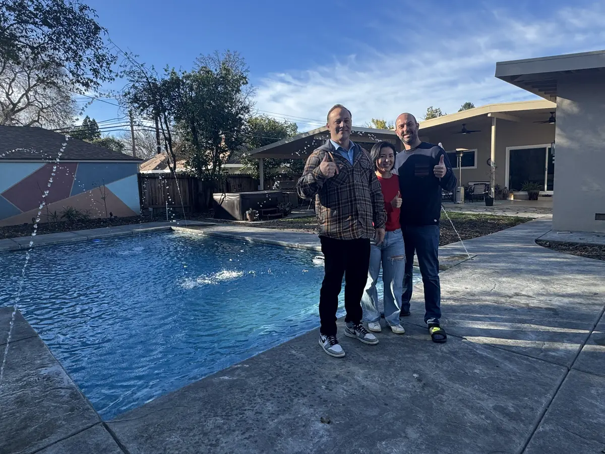 Completed pool project backyard by Pinnacle Pools and Landscape, Sacramento CA