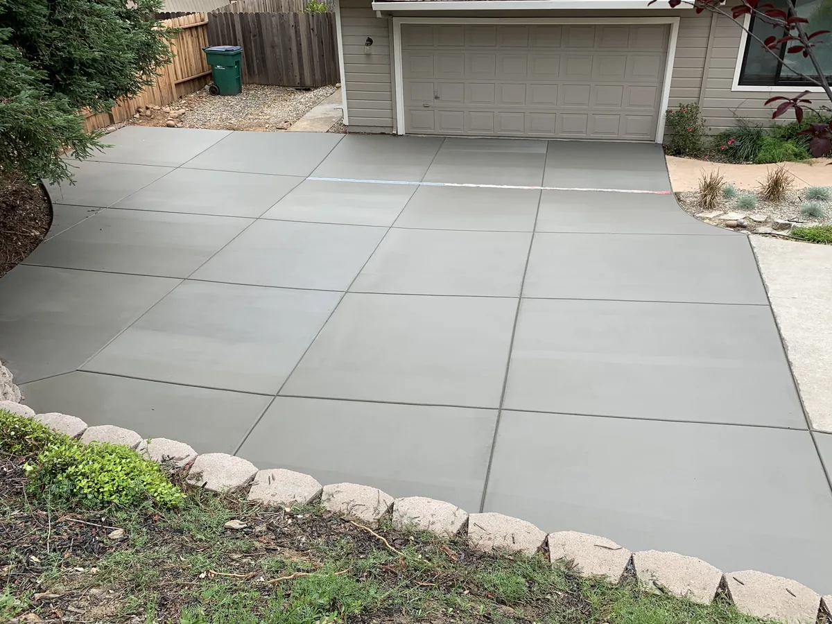 New concrete driveway pour by Pinnacle Pools and Landscape, Sacramento CA